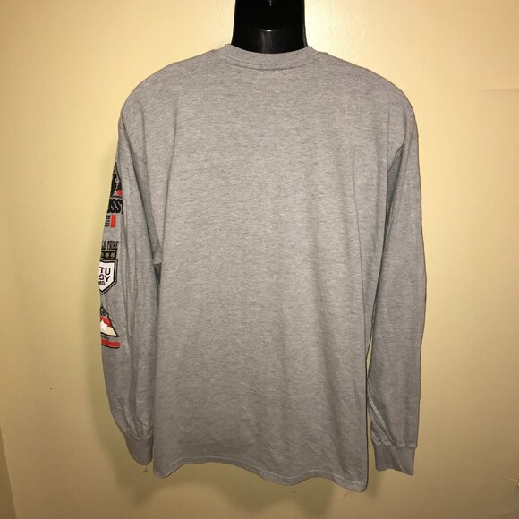 Men's Stussy Logos Long Sleeve Gray T-shirt -Size: XL - Picture 9 of 10